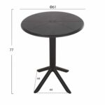 ΤΡΑΠΕΖΙ ΠΟΛΥΠΡΟΠΥΛΕΝΙΟΥ ΣΤΡΟΓΓΥΛΟ TERRIN HM6124.12 ΜΑΥΡΟ Φ60x75Υεκ. - Image 2