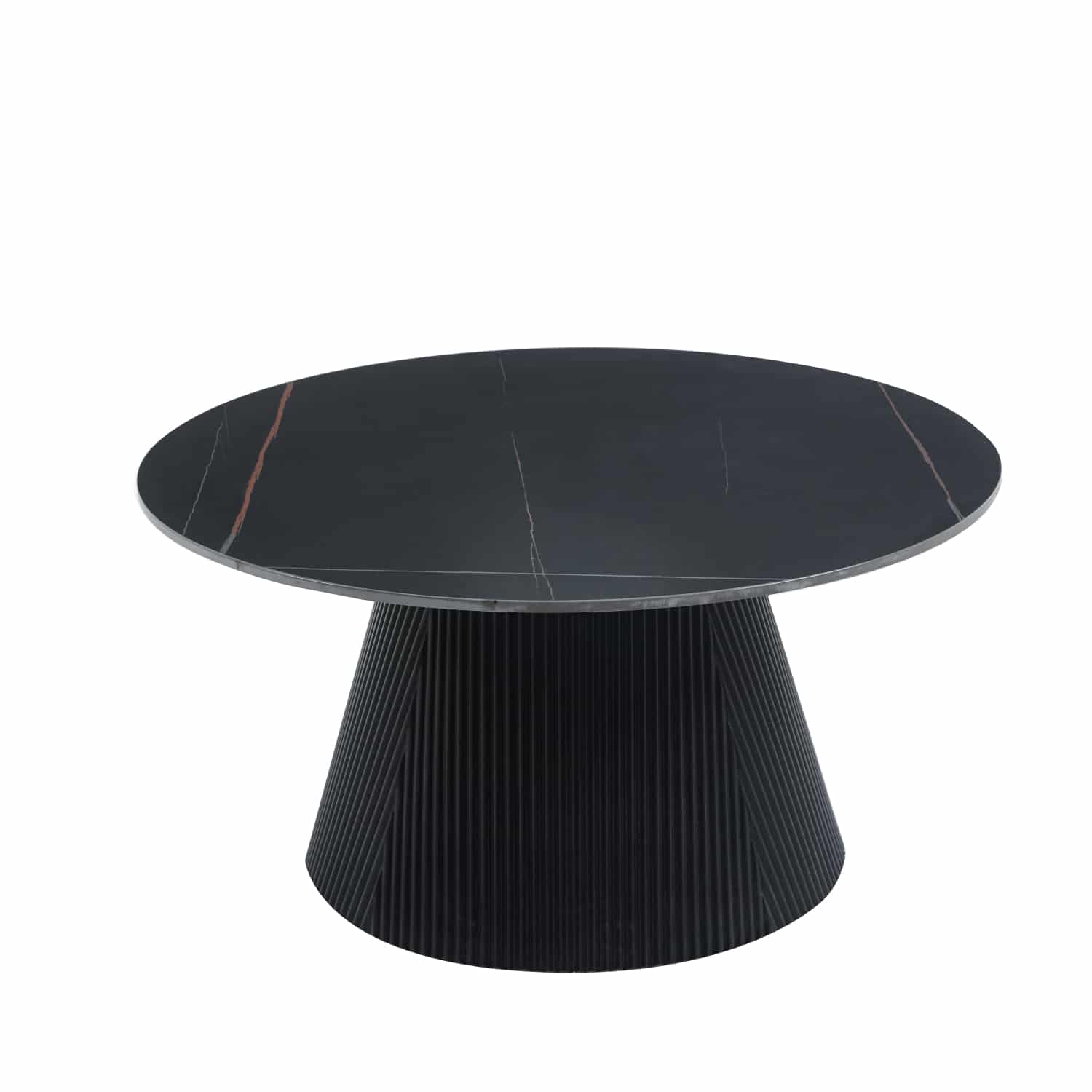 trapezi-salonioy-fb91802201-keramiko-top ΤΡΑΠΕΖΙ ΣΑΛΟΝΙΟΥ DUNCAN HM18022.01 ΚΕΡΑΜΙΚΟ TOP-MDF ΒΑΣΗ-ΜΑΥΡΟ Φ80x41Υεκ. - Image 1