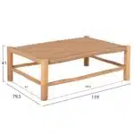 ΤΡΑΠΕΖΙ ΣΑΛΟΝΙΟΥ LONDER HM5985 ΞΥΛΟ ΤΕΑΚ- ΣΥΝΘΕΤΙΚΟ RATTAN-ΦΥΣΙΚΟ 119x79,5x41Yεκ. - Image 2