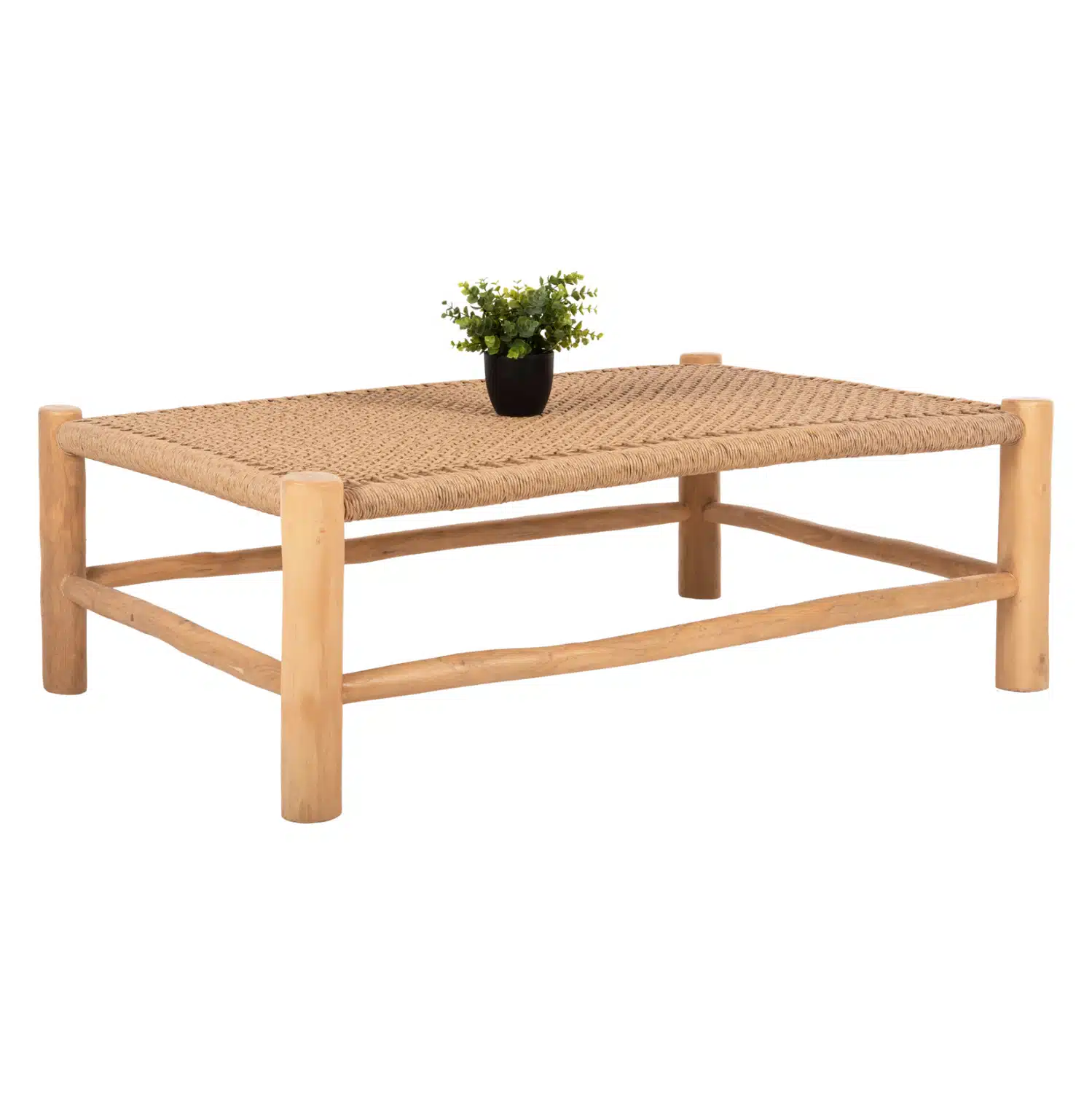 ΤΡΑΠΕΖΙ ΣΑΛΟΝΙΟΥ LONDER HM5985 ΞΥΛΟ ΤΕΑΚ- ΣΥΝΘΕΤΙΚΟ RATTAN-ΦΥΣΙΚΟ 119x79,5x41Yεκ. - Image 1