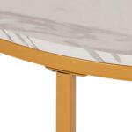 ΤΡΑΠΕΖΙ ΣΑΛΟΝΙΟΥ HM9420.01 WHITE MARBLE ΜΕΛΑΜΙΝΗ-ΧΡΥΣΗ ΜΕΤΑΛΛΙΚΗ ΒΑΣΗ Φ80x48,5Yεκ. - Image 5