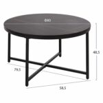 ΤΡΑΠΕΖΙ ΣΑΛΟΝΙΟΥ HM9420.03 BLACK MARBLE ΜΕΛΑΜΙΝΗ-ΜΑΥΡΗ ΜΕΤΑΛΛΙΚΗ ΒΑΣΗ Φ80x48,5Yεκ. - Image 2