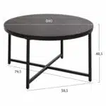 ΤΡΑΠΕΖΙ ΣΑΛΟΝΙΟΥ HM9420.03 BLACK MARBLE ΜΕΛΑΜΙΝΗ-ΜΑΥΡΗ ΜΕΤΑΛΛΙΚΗ ΒΑΣΗ Φ80x48,5Yεκ. - Image 2