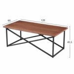 ΤΡΑΠΕΖΙ ΣΑΛΟΝΙΟΥ HM9469.02 MDF ΜΕ ΚΑΠΛΑΜΑ ΑΠΟ ΞΥΛΟ ΦΡΑΞΟΥ 120x60x45,5Yεκ. - Image 2