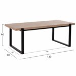 ΤΡΑΠΕΖΙ ΣΑΛΟΝΙΟΥ SHABEN HM9585.03 MDF SONOMA-ΜΑΥΡΗ ΜΕΤΑΛΛΙΚΗ ΒΑΣΗ 120x60X46Yεκ. - Image 2