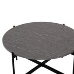 ΤΡΑΠΕΖΙ ΣΑΛΟΝΙΟΥ HM9588.02 MDF ΓΚΡΙ ΜΑΡΜΑΡΟ-ΜΑΥΡΗ ΜΕΤΑΛΛΙΚΗ ΒΑΣΗ Φ80x45Υεκ. - Image 5