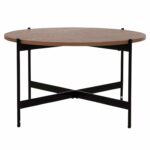 ΤΡΑΠΕΖΙ ΣΑΛΟΝΙΟΥ HM9588.04 MDF ΚΑΡΥΔΙ-ΜΑΥΡΗ ΜΕΤΑΛΛΙΚΗ ΒΑΣΗ Φ80x45Υεκ. - Image 3