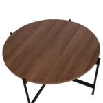 ΤΡΑΠΕΖΙ ΣΑΛΟΝΙΟΥ HM9588.04 MDF ΚΑΡΥΔΙ-ΜΑΥΡΗ ΜΕΤΑΛΛΙΚΗ ΒΑΣΗ Φ80x45Υεκ. - Image 5