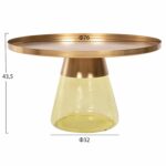 ΤΡΑΠΕΖΙ ΣΑΛΟΝΙΟΥ SCAL HM9724 ΒΑΣΗ ΠΡΑΣΙΝΟ ΓΥΑΛΙ-TOP ΧΡΥΣΟ ΜΕΤΑΛΛΟ Φ76x43,5Υεκ - Image 2