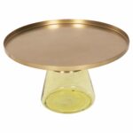 ΤΡΑΠΕΖΙ ΣΑΛΟΝΙΟΥ SCAL HM9724 ΒΑΣΗ ΠΡΑΣΙΝΟ ΓΥΑΛΙ-TOP ΧΡΥΣΟ ΜΕΤΑΛΛΟ Φ76x43,5Υεκ - Image 3