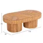 ΤΡΑΠΕΖΙ ΣΑΛΟΝΙΟΥ GATSBY ΟΒΑΛ TOP HM9870 RATTAN ΧΡΩΜΑ ΦΥΣΙΚΟ 110x59x39Υεκ. - Image 2
