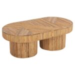 ΤΡΑΠΕΖΙ ΣΑΛΟΝΙΟΥ GATSBY ΟΒΑΛ TOP HM9870 RATTAN ΧΡΩΜΑ ΦΥΣΙΚΟ 110x59x39Υεκ.