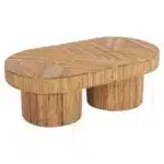 ΤΡΑΠΕΖΙ ΣΑΛΟΝΙΟΥ GATSBY ΟΒΑΛ TOP HM9870 RATTAN ΧΡΩΜΑ ΦΥΣΙΚΟ 110x59x39Υεκ.