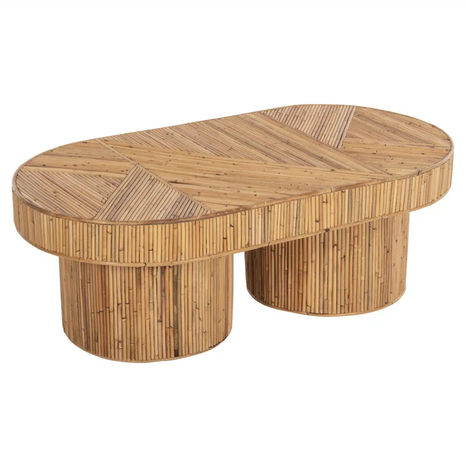 ΤΡΑΠΕΖΙ ΣΑΛΟΝΙΟΥ GATSBY ΟΒΑΛ TOP HM9870 RATTAN ΧΡΩΜΑ ΦΥΣΙΚΟ 110x59x39Υεκ. - Image 1
