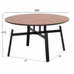 ΤΡΑΠΕΖΙ ΣΑΛΟΝΙΟΥ ΠΕΡΙΣΤΡΕΦΟΜΕΝΟ NORTON HM18035.03 ΜΕΤΑΛΛΟ ΜΑΥΡΟ-MDF TOP Φ80x45,5Υ - Image 2
