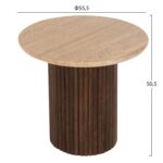 ΤΡΑΠΕΖΙ ΣΑΛΟΝΙΟΥ ΣΤΡΟΓΓΥΛΟ GLADYS HM9714 ΜΑΣΙΦ MANGO-ΤΡΑΒΕΡΤΙΝΑ Φ55x50Υεκ. - Image 2