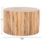 ΤΡΑΠΕΖΙ ΣΑΛΟΝΙΟΥ ΣΤΡΟΓΓΥΛΟ COOTER HM9863 ΚΛΑΔΙΑ TEAK-ΦΥΣΙΚΟ Φ80x50Υεκ. - Image 2