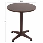 ΤΡΑΠΕΖΙ ΣΤΡΟΓΓΥΛΟ GOSS HM5974.02 ΑΛΟΥΜΙΝΙΟ ΚΑΦΕ Φ60x70Υεκ. - Image 2