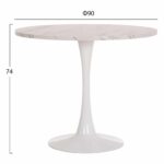 ΤΡΑΠΕΖΙ ΤΡΑΠΕΖΑΡΙΑΣ ROLLO HM9421.11 ΣΤΡΟΓΓΥΛΟ WHITE MARBLE Φ90x74Υεκ. - Image 2