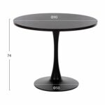 ΤΡΑΠΕΖΙ ΤΡΑΠΕΖΑΡΙΑΣ ROLLO HM9421.12 ΣΤΡΟΓΓΥΛΟ BLACK MARBLE Φ90x74Υεκ. - Image 2