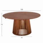 ΤΡΑΠΕΖΙ ΤΡΑΠΕΖΑΡΙΑΣ FRANTZ HM9457.11 ΜΑΣΙΦ MINDI ΞΥΛΟ ΣΕ ΦΥΣΙΚΟ Φ150x75Υεκ. - Image 2