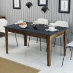 ΤΡΑΠΕΖΙ ΤΡΑΠΕΖΑΡΙΑΣ STANDARD HM9507.01 ΜΕΛΑΜΙΝΗ ΚΑΡΥΔΙ-ΑΝΘΡΑΚΙ ΜΕ ΑΠΟΘ.ΧΩΡΟ 145x88x75Yεκ. - Image 3