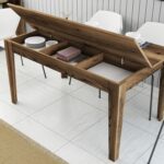 ΤΡΑΠΕΖΙ ΤΡΑΠΕΖΑΡΙΑΣ STANDARD HM9507.04 ΜΕΛΑΜΙΝΗ ΚΑΡΥΔΙ ME ΑΠΟΘHK.ΧΩΡΟ 145x88x75Yεκ. - Image 5