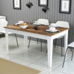 ΤΡΑΠΕΖΙ ΤΡΑΠΕΖΑΡΙΑΣ STANDARD HM9507.07 ΜΕΛΑΜΙΝΗ ΛΕΥΚΗ-ΚΑΡΥΔΙ ΜΕ ΑΠΟΘ.ΧΩΡΟ 145x88x75Yεκ. - Image 3