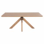 ΤΡΑΠΕΖΙ PAOLO HM9853 MDF ΜΕ ΚΑΠΛΑΜΑ ΦΡΑΞΙΝΟΥ-ΠΟΔΙΑ RUBBERWOOD-ΦΥΣΙΚΟ 180x90x75Yεκ - Image 3