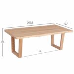 ΤΡΑΠΕΖΙ ΤΡΑΠΕΖΑΡΙΑΣ LEOPOLD HM9933.02 ΜΑΣΙΦ ΞΥΛΟ ΤΕΑΚ-ΑΝΟΙΧΤΟ ΦΥΣΙΚΟ 200,5x107x76Yεκ - Image 2