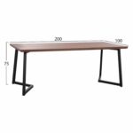 ΤΡΑΠΕΖΙ ΤΡΑΠΕΖΑΡΙΑΣ JAY HM9304.02 ΚΑΠΛΑΜΑΣ ΚΑΡΥΔΙΑΣ ΡΟΥΣΤΙΚ ΣΤΥΛ 200x100x75 εκ. - Image 2