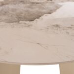 ΤΡΑΠΕΖΙ ΤΡΑΠΕΖΑΡΙΑΣ ΣΤΡΟΓΓΥΛΟ SEDAR HM18326 ΚΕΡΑΜΙΚΟ TOP--ΚΡΕΜ ΜΕΤΑΛ.ΠΟΔΙΑ Φ120x78Υ - Image 9