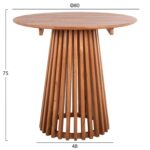 ΤΡΑΠΕΖΙ ΤΡΑΠΕΖΑΡΙΑΣ ΣΤΡΟΓΓΥΛΟ FRANTZ HM9832.11 ΜΑΣΙΦ ΞΥΛΟ MINDI ΣΕ ΦΥΣΙΚΟ Φ80X75Υεκ. - Image 2