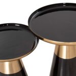 ΤΡΑΠΕΖΙA ΣΑΛΟΝΙΟΥ 2ΤΜΧ OLUF HM9922 ΜΕΤΑΛΛΟ ΕΜΑΓΙΕ-GLOSSY ΜΑΥΡΟ-ΜΑΤ ΧΡΥΣΟ Φ50 & Φ41 εκ. - Image 4