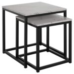 ΖΙΓΚΟΝ GRELAY 2 ΤΕΜ MDF ΟΨΗ ΜΑΡΜΑΡΟΥ & ΜΕΤΑΛΛΟ HM8762.12 45Χ45Χ50εκ. & 37Χ37Χ43 εκ. - Image 4