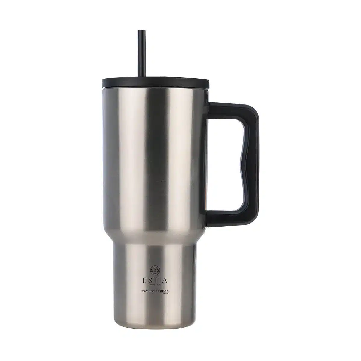 ESTIA ΘΕΡΜΟΣ STRAW TUMBLER XL SAVE THE AEGEAN 900ml STEEL FLOW - Image 1