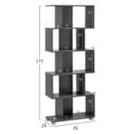 ΒΙΒΛΙΟΘΗΚΗ ΜΕΛΑΜΙΝΗΣ HM2385.10 ΓΚΡΙ 70x25x177Υ εκ. - Image 2