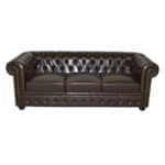 ΚΑΝΑΠΕΣ 3ΘΕΣΙΟΣ T.CHESTERFIELD HM3009.01 ΤΕΧΝΟΔΕΡΜΑ ΣΚΟΥΡΟ ΚΑΦΕ 208x90x73Υ εκ. - Image 2
