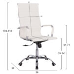 ΚΑΡΕΚΛΑ ΓΡΑΦΕΙΟΥ BOSS ΔΙΕΥΘΥΝΤΟΥ HM1059.32 ΛΕΥΚΟ PU ΠΟΔΙ ΧΡΩΜΙΟΥ 54x57x110Υεκ. - Image 2