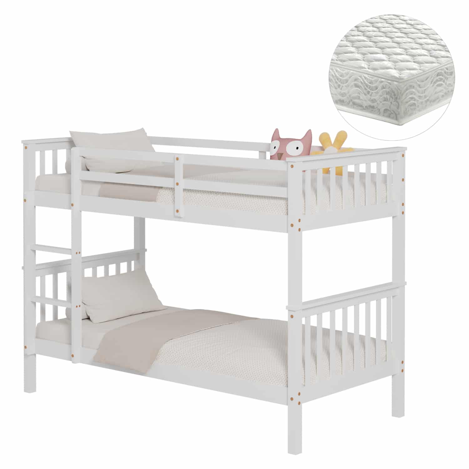 koyketa-paidiki-me-2-stromata-fb92130701 ΚΟΥΚΕΤΑ ΠΑΙΔΙΚΗ ΜΕ 2 ΣΤΡΩΜΑΤΑ LANTAI HM21307.01 ΞΥΛΟ ΠΕΥΚΟΥ ΛΕΥΚΟ--ΣΤΡΩΜΑΤΑ 90x190εκ - Image 1