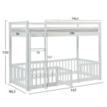 ΚΟΥΚΕΤΑ ΠΑΙΔΙΚΗ ΜΕ ΠΑΡΚΑΚΙ PLAYKID HM21312.01 ΞΥΛΟ ΠΕΥΚΟΥ ΛΕΥΚΟ--ME ΣΤΡΩΜΑ 90x190εκ - Image 3