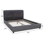 ΚΡΕΒΑΤΙ ODALYS 150X200 ΒΕΛΟΥΔΟ ΥΦΑΣΜΑ ΓΚΡΙ HM549.11 164x223x100 εκ. - Image 3