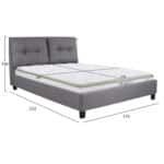 ΚΡΕΒΑΤΙ ΜΕ ΣΤΡΩΜΑ BILLIE HM21284.03 ΓΚΡΙ ΥΦΑΣΜΑ--ΓΙΑ 160x200εκ - Image 3