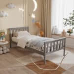 ΚΡΕΒΑΤΙ ΠΑΙΔΙΚΟ ΜΕ ΣΤΡΩΜΑ GIMLY HM21300.02 ΞΥΛΟ ΠΕΥΚΟΥ ΣΕ ΓΚΡΙ- ΓΙΑ ΣΤΡΩΜΑ 90x190εκ - Image 2