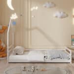 ΚΡΕΒΑΤΙ ΠΑΙΔΙΚΟ ΜΕ ΣΤΡΩΜΑ HOUSER HM21301 ΞΥΛΟ ΠΕΥΚΟΥ ΣΕ ΛΕΥΚΟ--ΣΤΡΩΜΑ 90x190εκ - Image 5