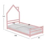 ΚΡΕΒΑΤΙ ΠΑΙΔΙΚΟ ΜΕ ΣΤΡΩΜΑ HOUSER HM21301.02 ΞΥΛΟ ΠΕΥΚΟΥ ΣΕ ΡΟΖ--ΣΤΡΩΜΑ 90x190εκ - Image 3