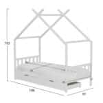 ΚΡΕΒΑΤΙ ΠΑΙΔΙΚΟ ΜΕ ΣΤΡΩΜΑ KLARICE HM21305.01 ΞΥΛΟ ΠΕΥΚΟΥ ΣΕ ΛΕΥΚΟ--ΣΤΡΩΜΑ 90x190εκ - Image 3