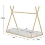 ΚΡΕΒΑΤΙ ΠΑΙΔΙΚΟ ΜΕ ΣΤΡΩΜΑ MUNK HM21306 ΞΥΛΟ ΠΕΥΚΟΥ ΣΕ ΦΥΣΙΚΟ--ΣΤΡΩΜΑ 90x190εκ - Image 3