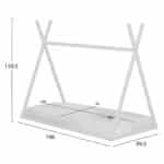ΚΡΕΒΑΤΙ ΠΑΙΔΙΚΟ ΜΕ ΣΤΡΩΜΑ MUNK HM21306.01 ΞΥΛΟ ΠΕΥΚΟΥ ΣΕ ΛΕΥΚΟ--ΣΤΡΩΜΑ 90x190εκ - Image 3