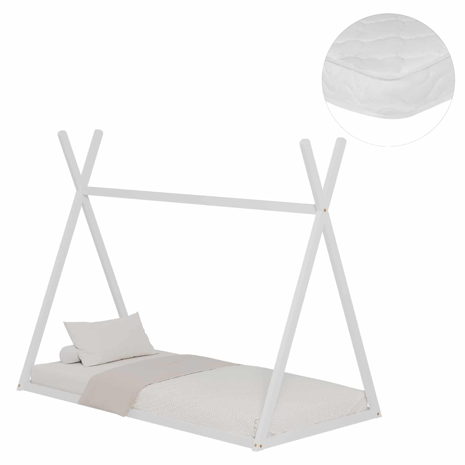 krebati-paidiko-me-stroma-fb92130601-xyl ΚΡΕΒΑΤΙ ΠΑΙΔΙΚΟ ΜΕ ΣΤΡΩΜΑ MUNK HM21306.01 ΞΥΛΟ ΠΕΥΚΟΥ ΣΕ ΛΕΥΚΟ--ΣΤΡΩΜΑ 90x190εκ - Image 1
